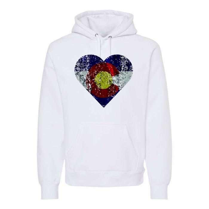 Colorado Flag Heart Premium Hoodie