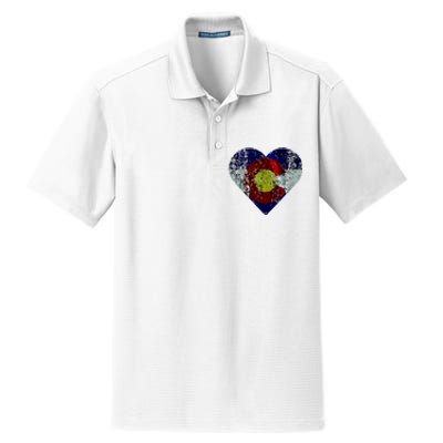 Colorado Flag Heart Dry Zone Grid Polo