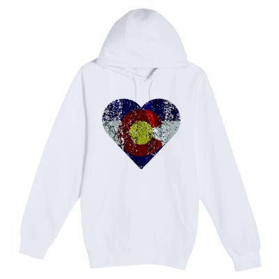 Colorado Flag Heart Premium Pullover Hoodie