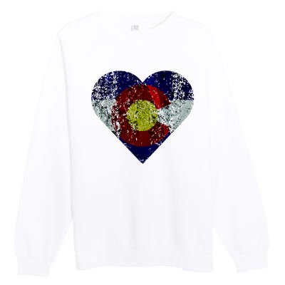 Colorado Flag Heart Premium Crewneck Sweatshirt