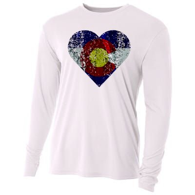 Colorado Flag Heart Cooling Performance Long Sleeve Crew