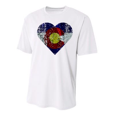 Colorado Flag Heart Performance Sprint T-Shirt