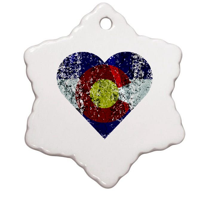 Colorado Flag Heart Ceramic Star Ornament