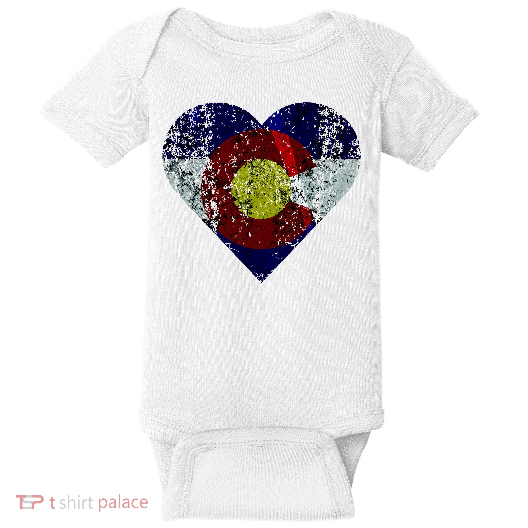Colorado Flag Heart Baby Bodysuit
