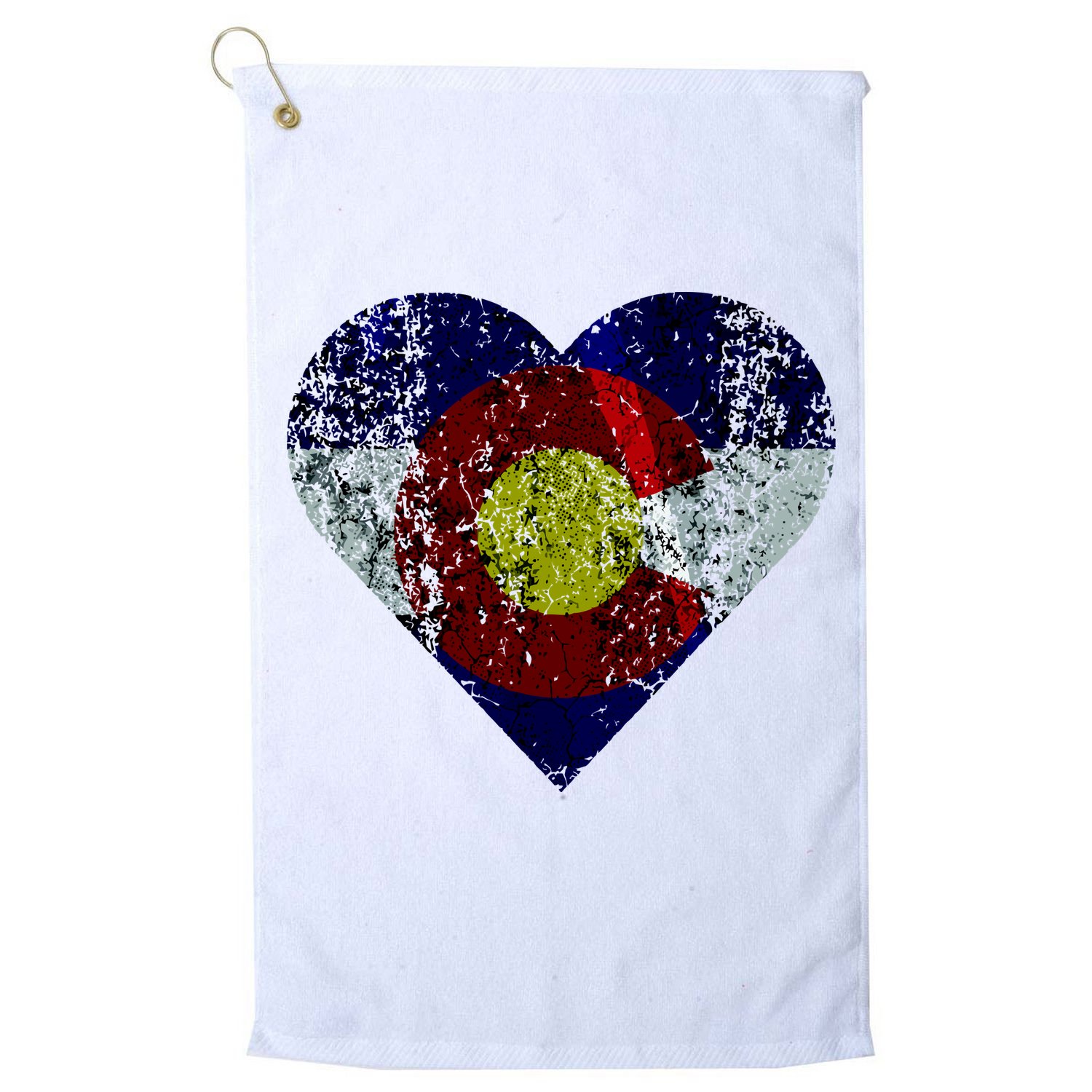 Colorado Flag Heart Golf Towel