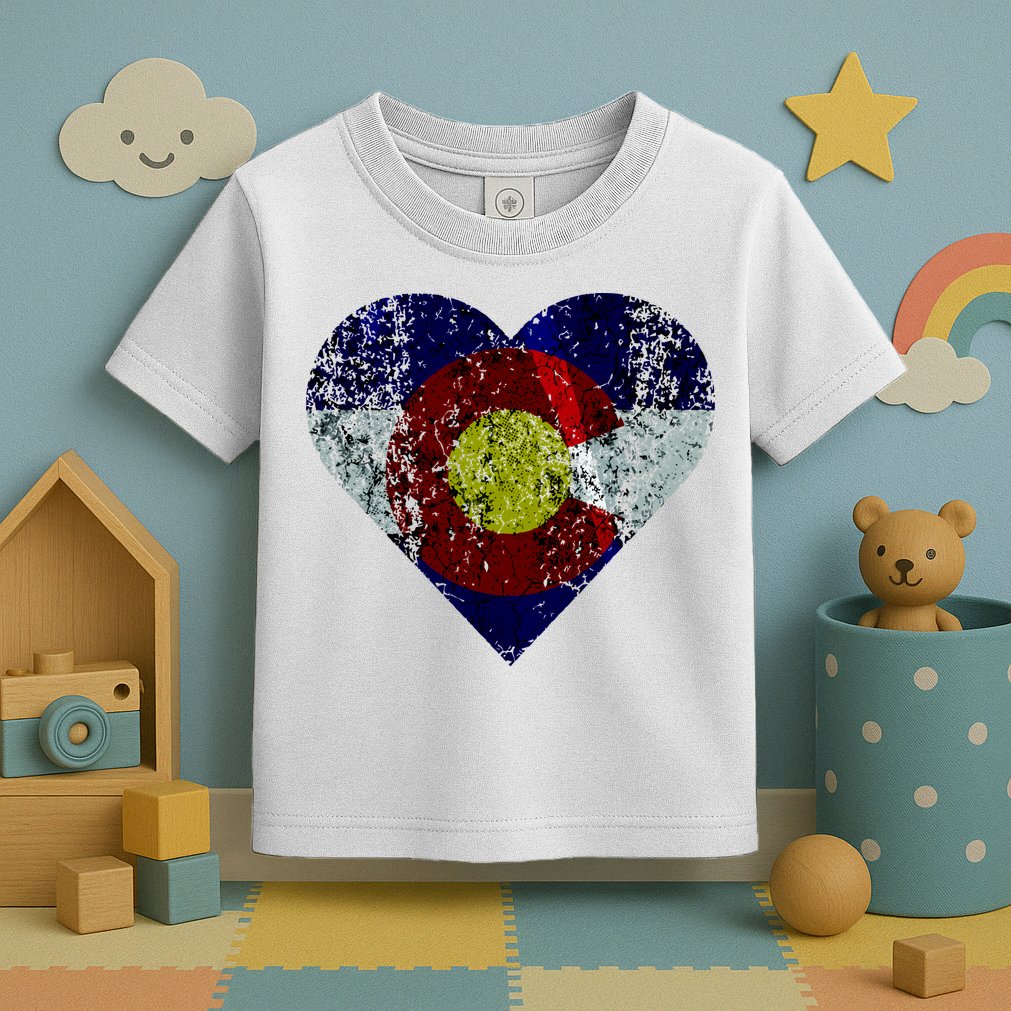 Colorado Flag Heart Toddler T-Shirt