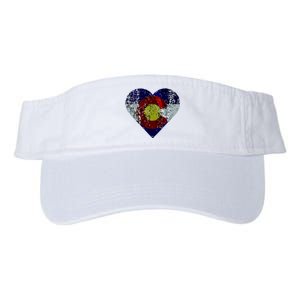 Colorado Flag Heart Valucap Bio-Washed Visor