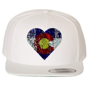 Colorado Flag Heart Wool Snapback Cap