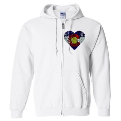 Colorado Flag Heart Full Zip Hoodie