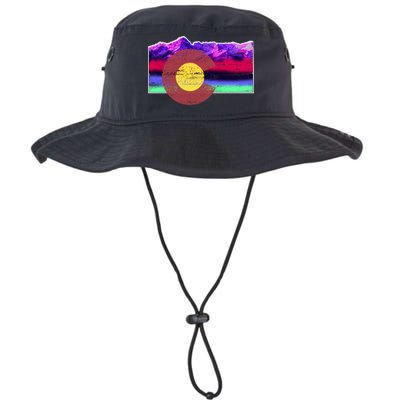 Colorado Flag Mountains Retro Vintage Distressed Bucket Hat