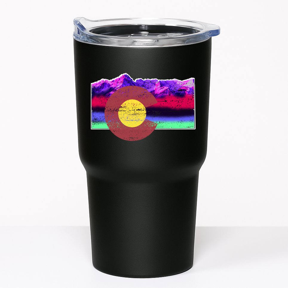 Colorado Flag Mountains Retro Vintage Distressed Tumbler