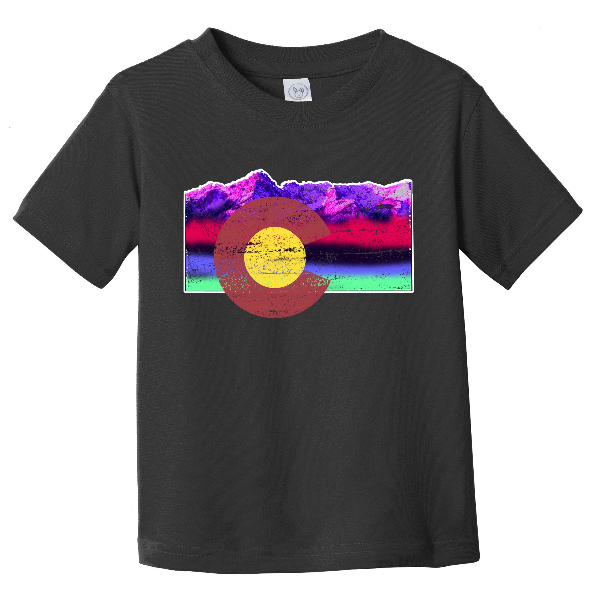 Colorado Flag Mountains Retro Vintage Distressed Toddler T-Shirt