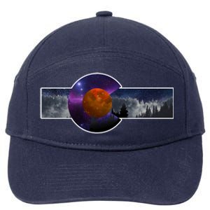 Colorado Flag Retro Mountains Wilderness 7-Panel Snapback Hat