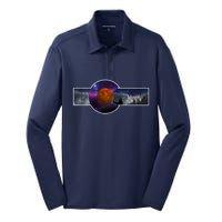 Colorado Flag Retro Mountains Wilderness Silk Touch Performance Long Sleeve Polo