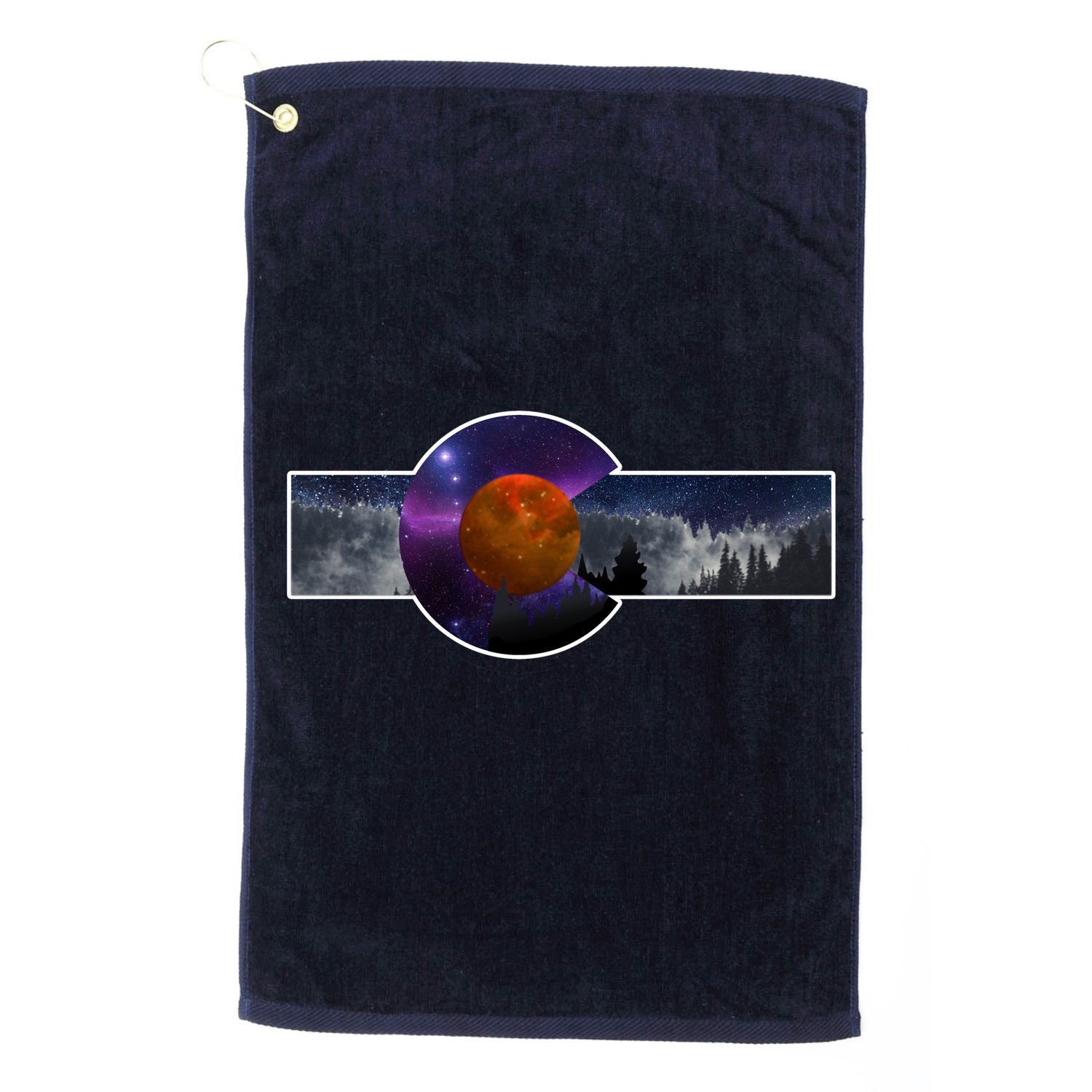 Colorado Flag Retro Mountains Wilderness Golf Towel