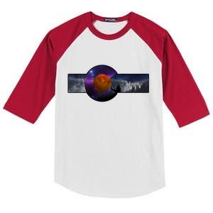 Colorado Flag Retro Mountains Wilderness Kids Colorblock Raglan Jersey