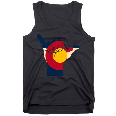 Colorado Flag Shake Hand Sign  Tank Top