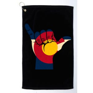 Colorado Flag Shake Hand Sign  Platinum Collection Golf Towel