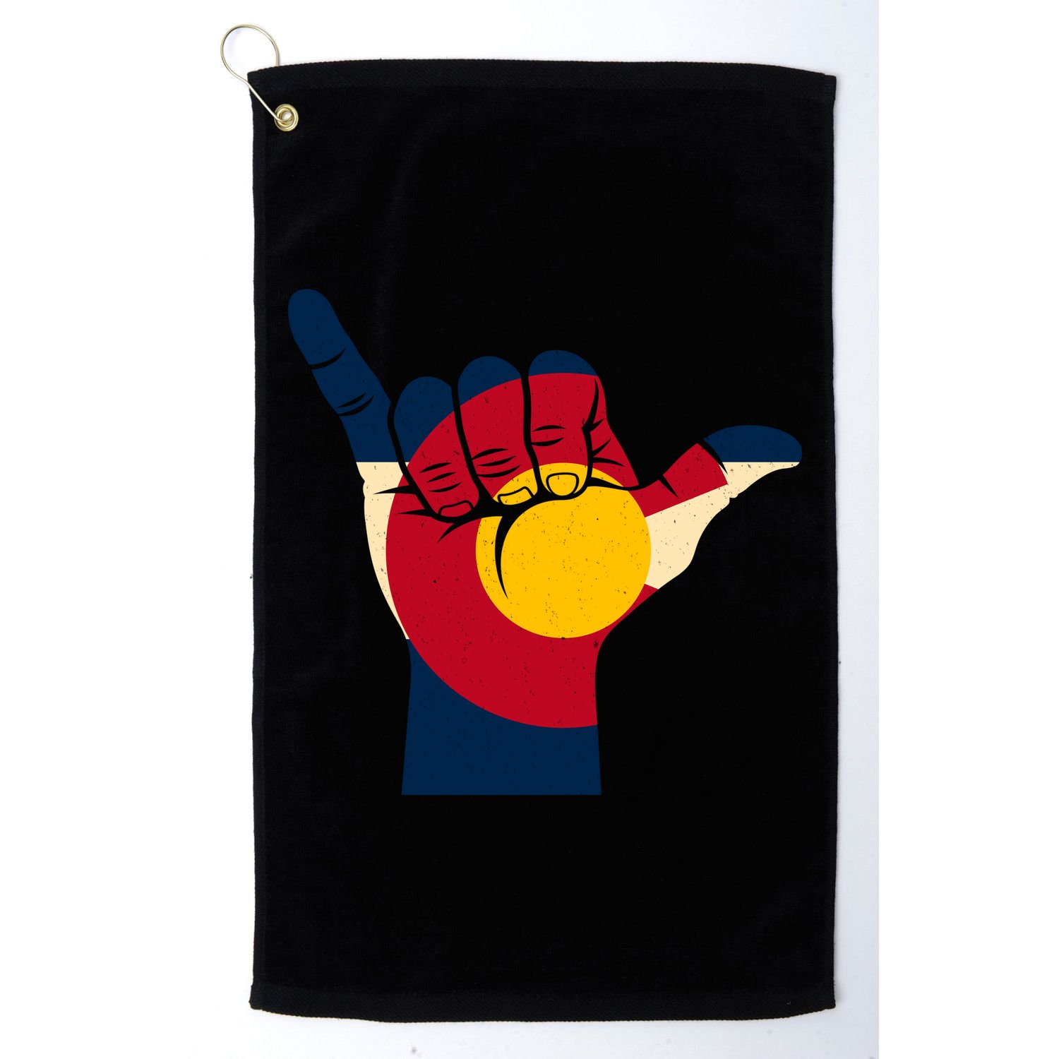 Colorado Flag Shake Hand Sign  Golf Towel