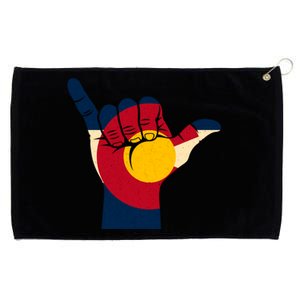 Colorado Flag Shake Hand Sign  Grommeted Golf Towel