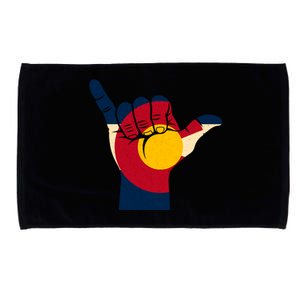 Colorado Flag Shake Hand Sign  Microfiber Hand Towel