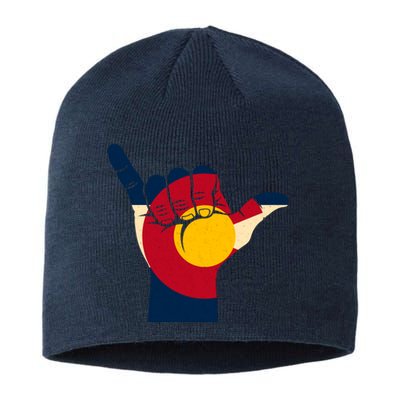 Colorado Flag Shake Hand Sign  Sustainable Beanie