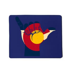 Colorado Flag Shake Hand Sign  Mousepad