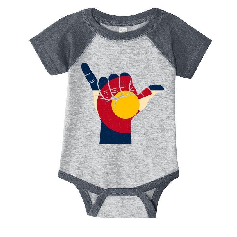 Colorado Flag Shake Hand Sign  Infant Baby Jersey Bodysuit