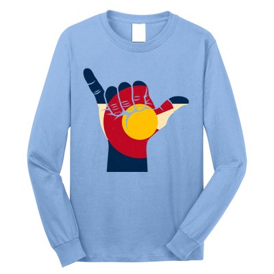 Colorado Flag Shake Hand Sign  Long Sleeve Shirt