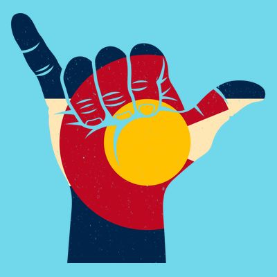 Colorado Flag Shake Hand Sign  T-Shirt