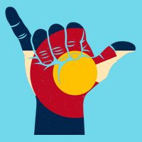 Colorado Flag Shake Hand Sign  Button