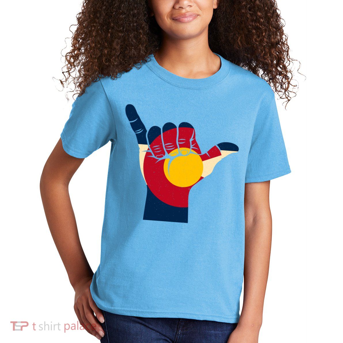 Colorado Flag Shake Hand Sign  Kids T-Shirt
