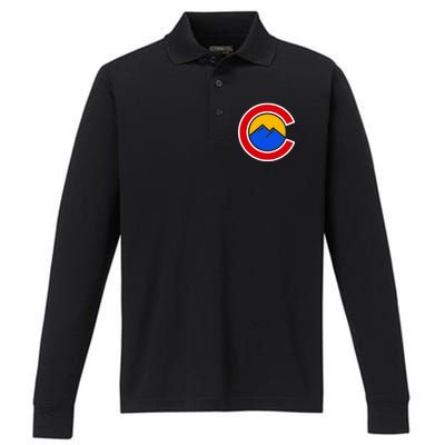 Colorado Hill Logo Performance Long Sleeve Polo