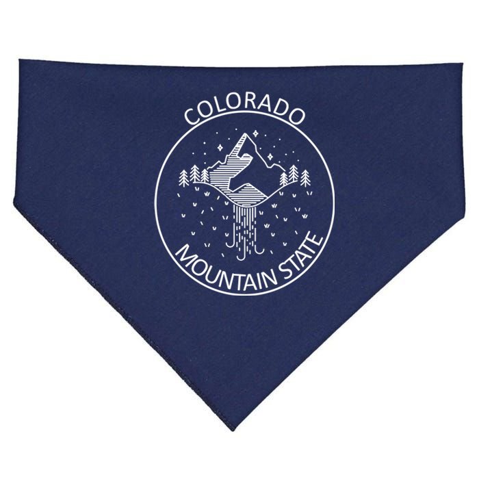 Colorado Mountain State Emblem USA-Made Doggie Bandana