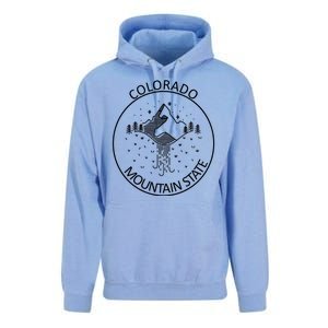 Colorado Mountain State Emblem Unisex Surf Hoodie