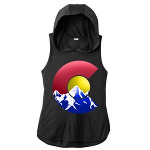 Colorado Mountains Ladies PosiCharge Tri-Blend Wicking Draft Hoodie Tank