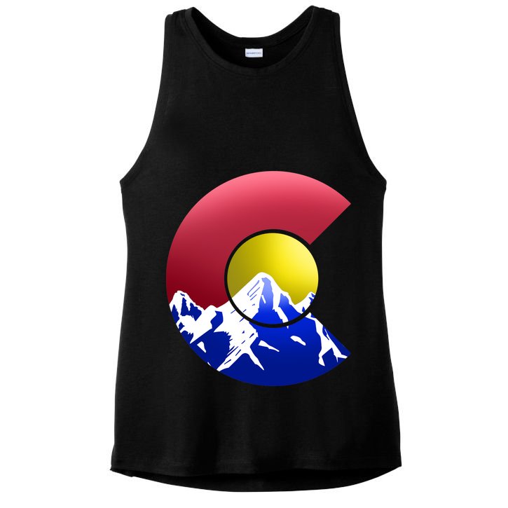 Colorado Mountains Ladies PosiCharge Tri-Blend Wicking Tank