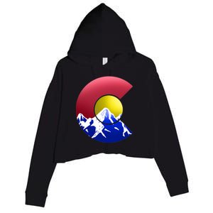 Colorado Mountains Crop Fleece Hoodie