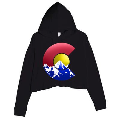 Colorado Mountains Crop Fleece Hoodie