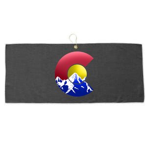 Colorado Mountains Large Microfiber Waffle Golf Towel