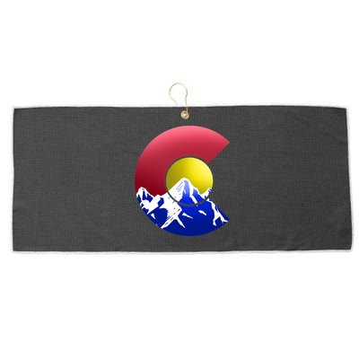 Colorado Mountains Large Microfiber Waffle Golf Towel