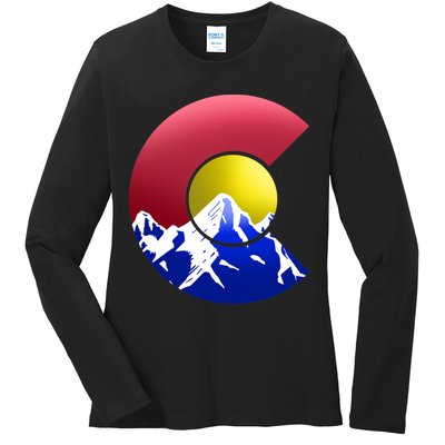 Colorado Mountains Ladies Long Sleeve Shirt