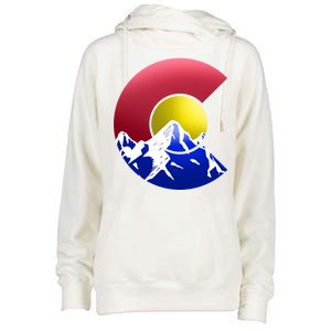 Colorado Mountains Womens Funnel Neck Pullover Hood