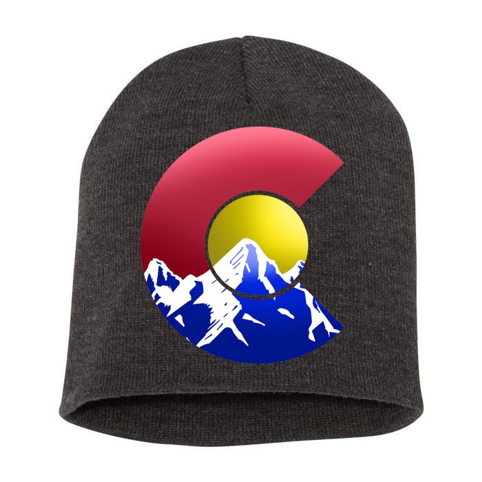 Colorado Mountains Short Acrylic Beanie