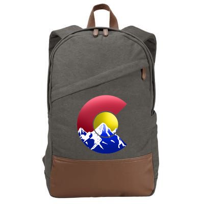 Colorado Mountains Cotton Canvas Backpack