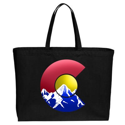 Colorado Mountains Cotton Canvas Jumbo Tote