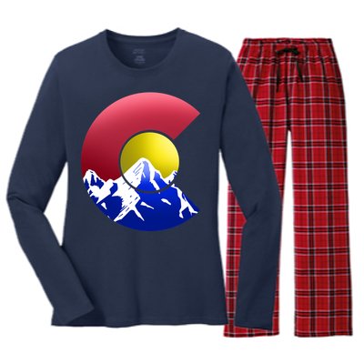 Colorado Mountains Women's Long Sleeve Flannel Pajama Set 