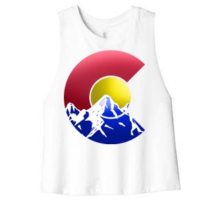 Colorado Mountains Women's Racerback Cropped Tank