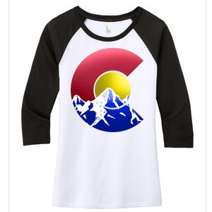 Colorado Mountains Women's Tri-Blend 3/4-Sleeve Raglan Shirt