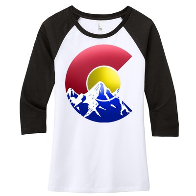 Colorado Mountains Women's Tri-Blend 3/4-Sleeve Raglan Shirt